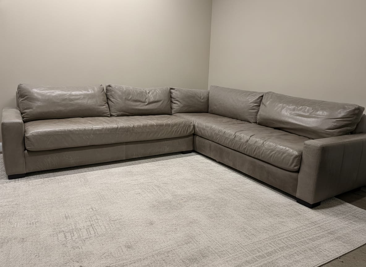 Maxwell leather sectional, seat cushions