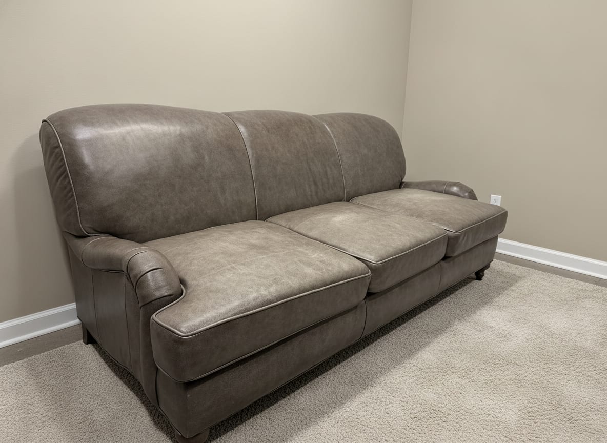 Arhaus leather sofa, seat cushions