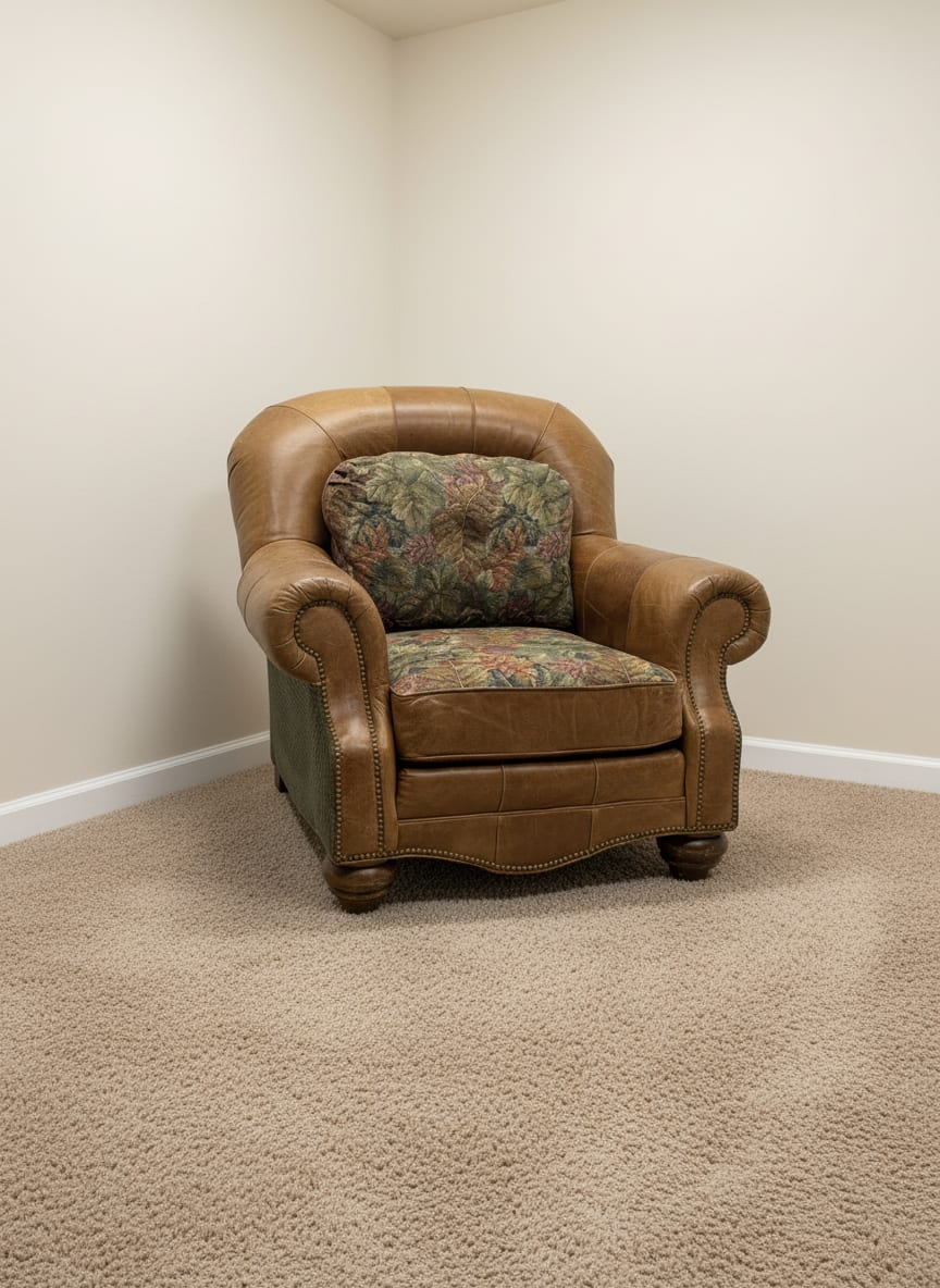 Clayton Marcus club chair close-up
